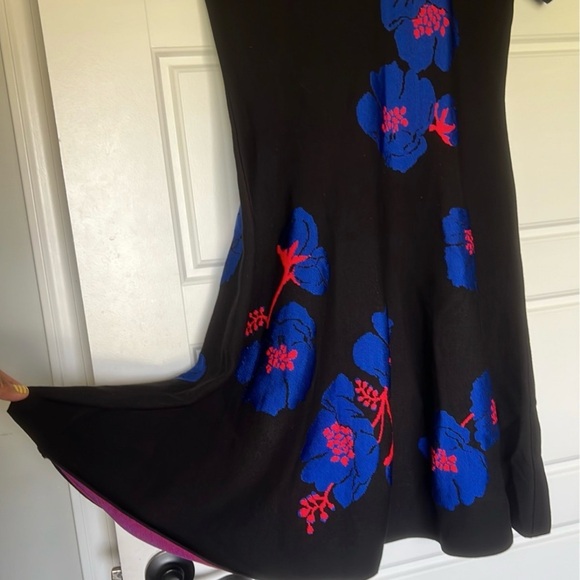 Carolina Herrera Intarsia Knit Floral Midi Dress NWT size large - Picture 2 of 7